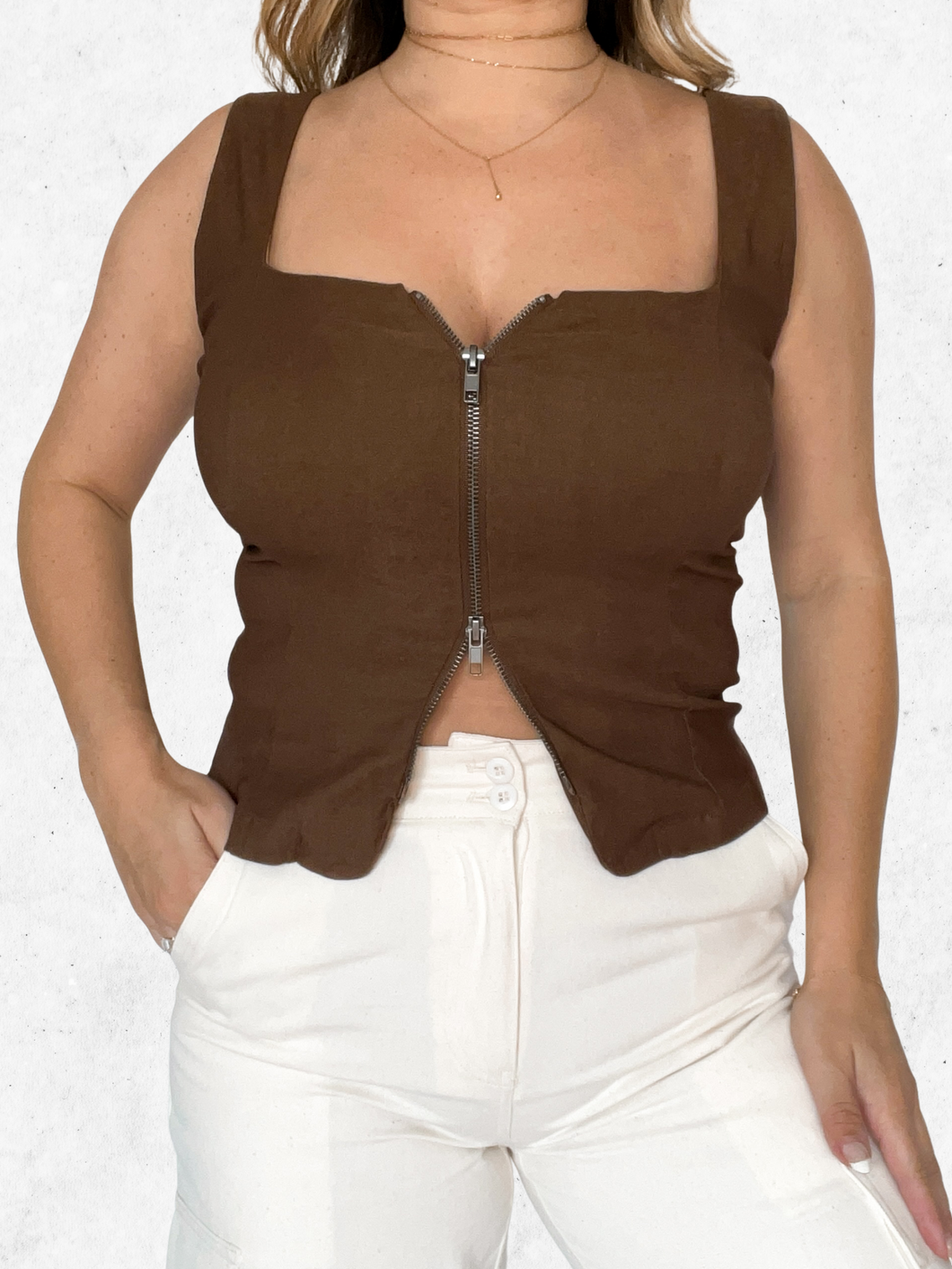 Autumn Zip Tank Top